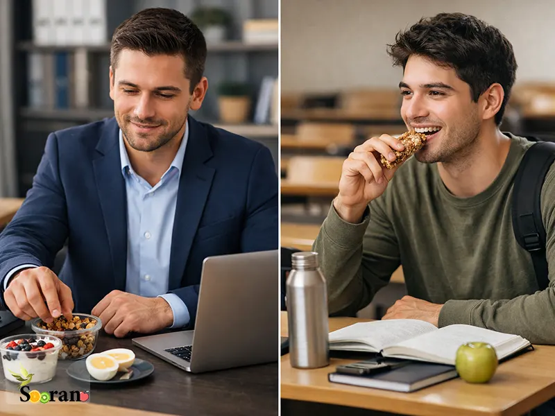 میان وعده های سالم برای محل کار و دانشگاه